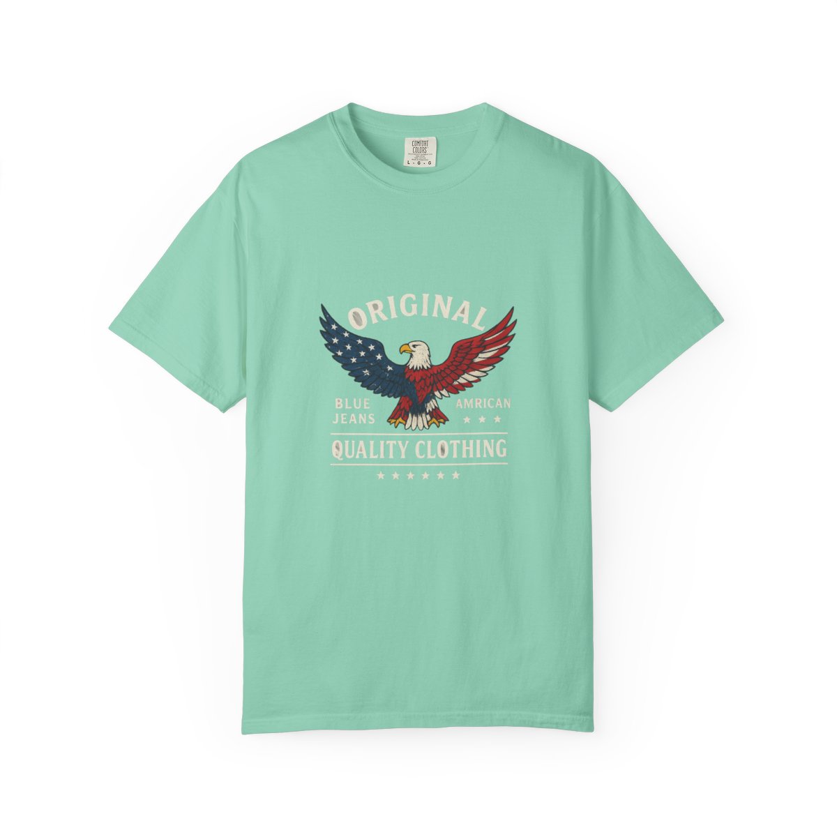 Blue Jeans Bald Eagle Patriotic T-Shirt - alternate angle 4, merchandise