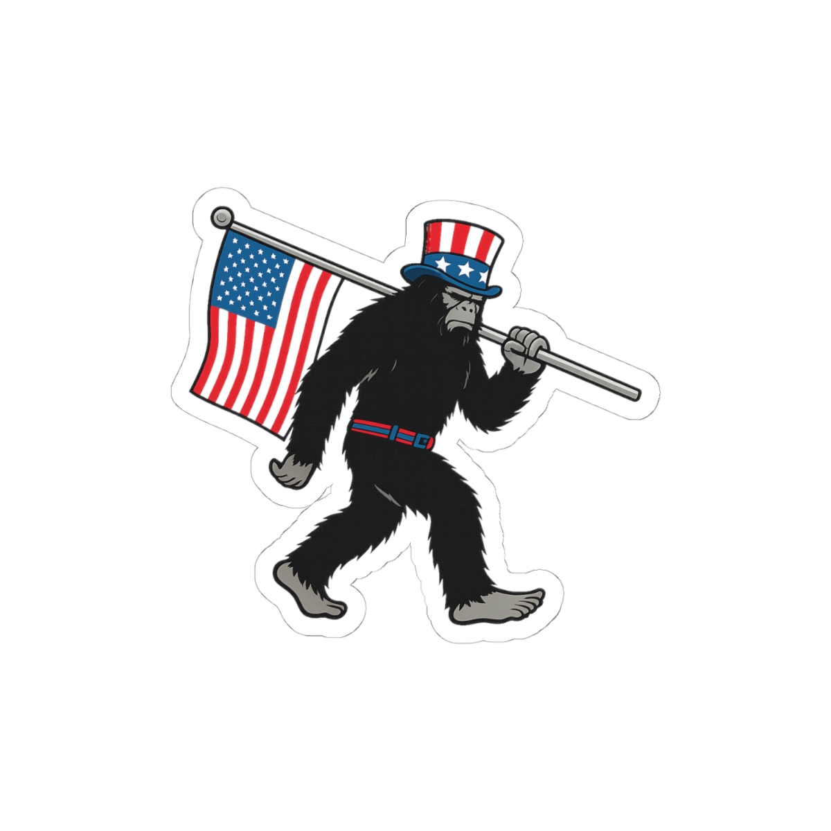 Patriotic Bigfoot Sticker | Funny Vinyl Decal - alternate angle 2, merchandise
