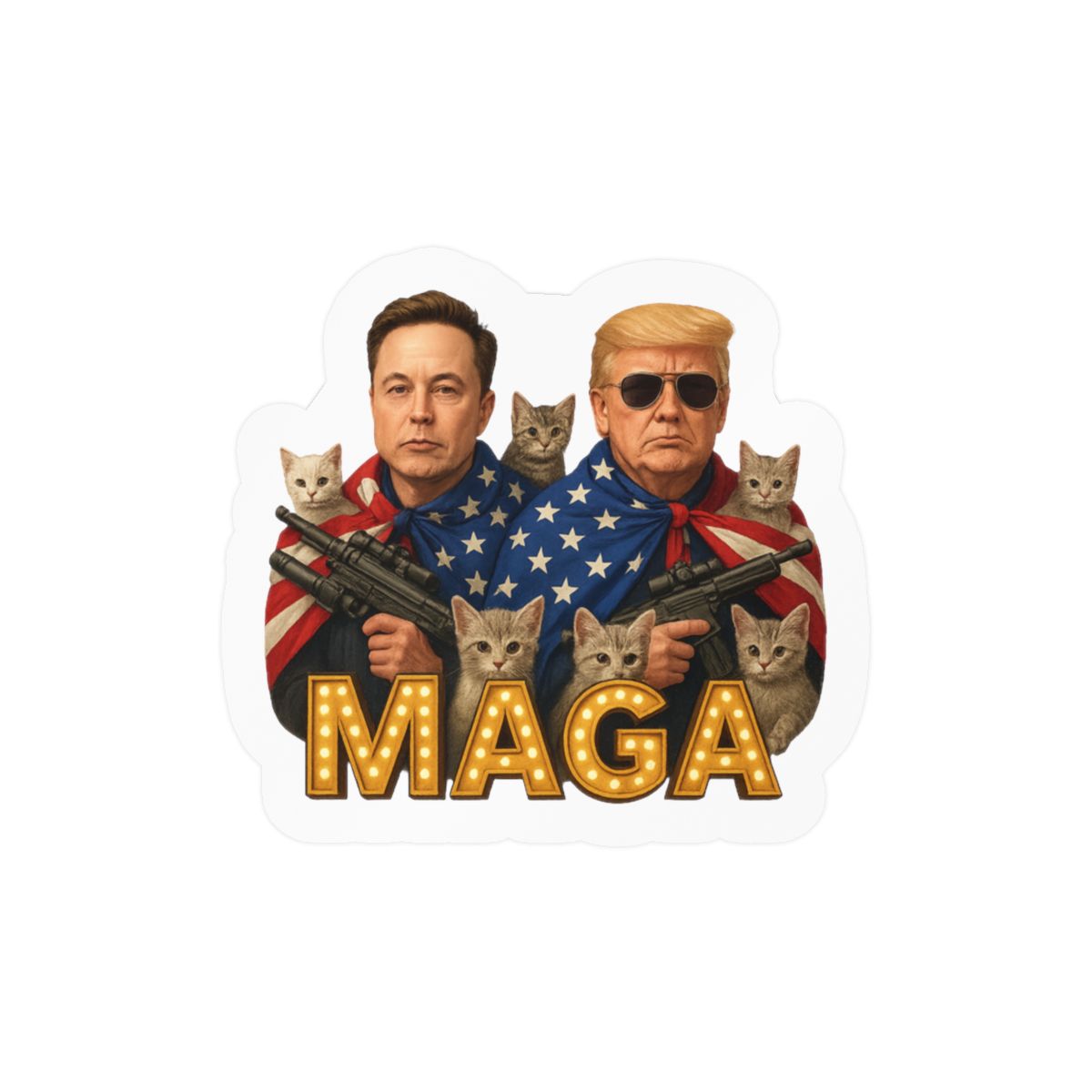 Trump & Elon Musk MAGA 2024 Bold Sticker | Patriotic Vinyl Decal - Official Stickers merchandise